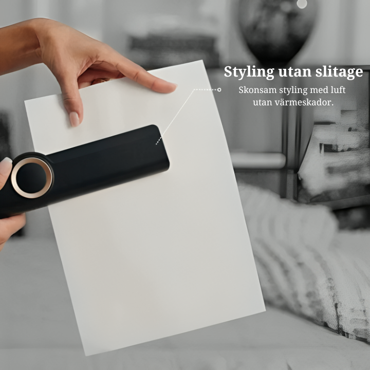 StyloAir 2-i-1 hårstyler demonstreras mot vitt papper för att visa luftflödet.